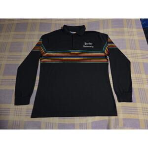 Vintage Velva Sheen Polo Shirt Rainbow Stripe Purdue University 70s 80s Rare